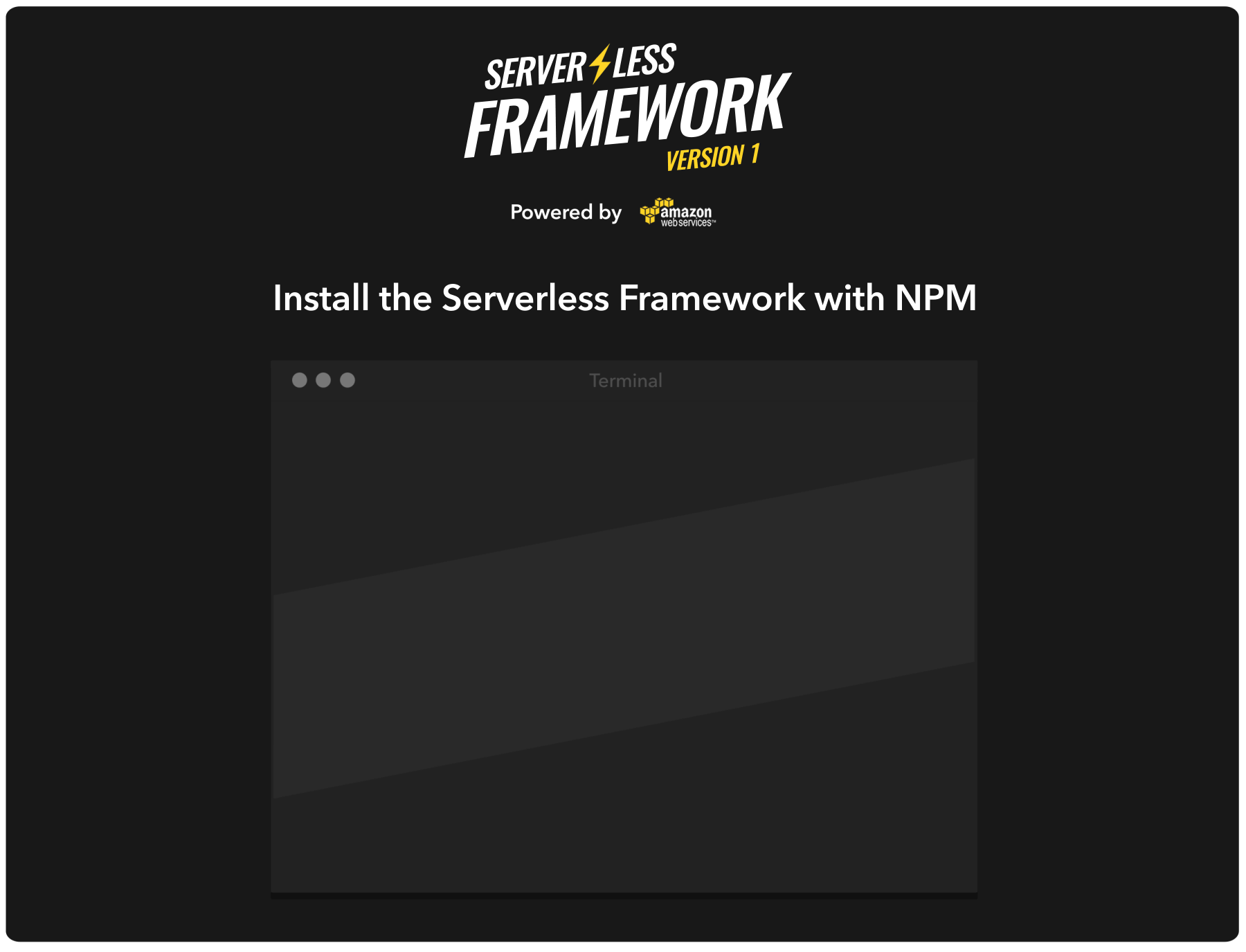 0 发布,无服务器架构 the serverless framework (无服务器架构)允许